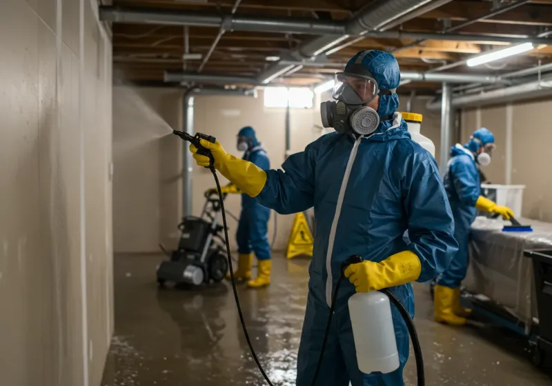 Basement Sanitization and Antimicrobial Treatment process in Bryan, OH