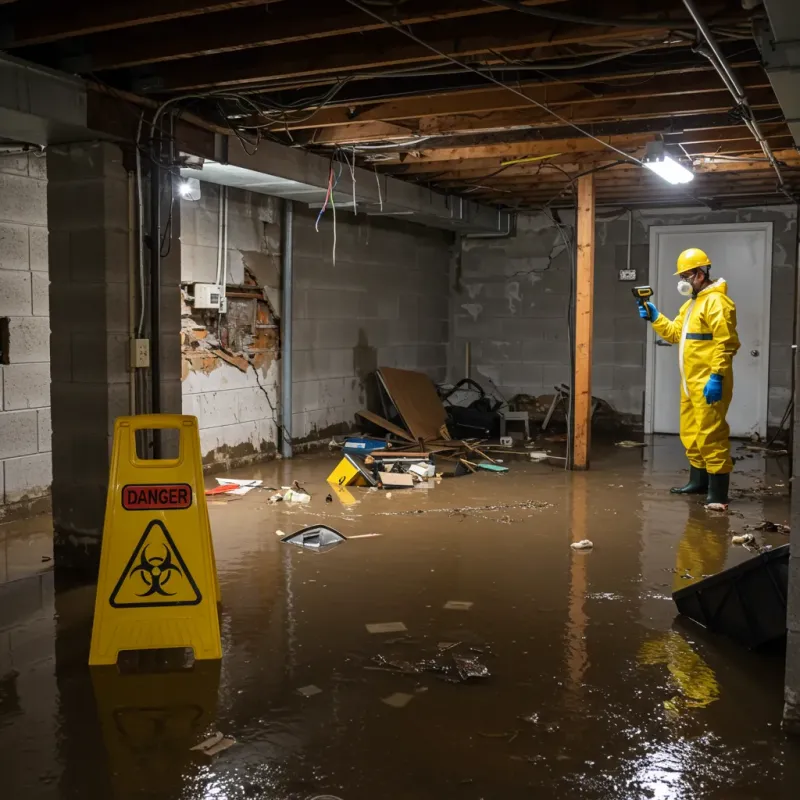 Flooded Basement Electrical Hazard in Bryan, OH Property